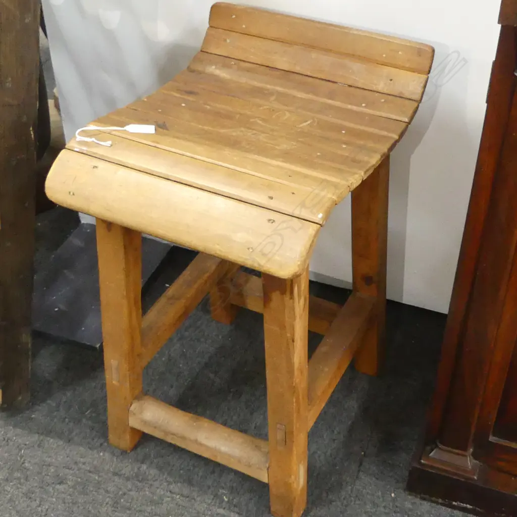 RUSTIC WOODEN STOOL H.600mm Image 1++