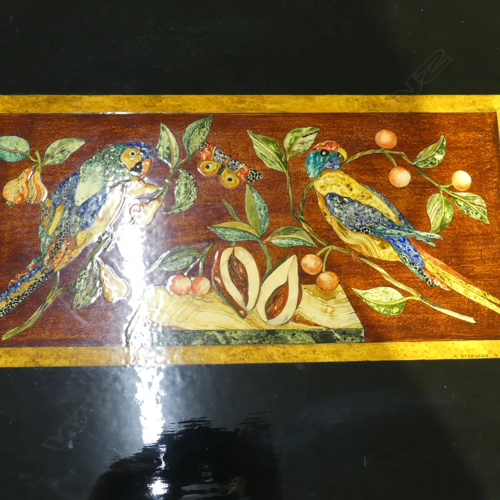 EBONISED TRAY TABLE 800x600x550mm. Faux bamboo stand Regency style Image 1++