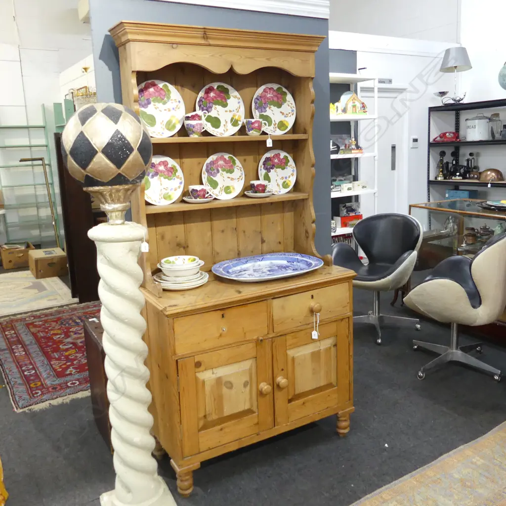 2 PART PINE DRESSER (KNOB MISSING) 950x450x1940mm Image 1++