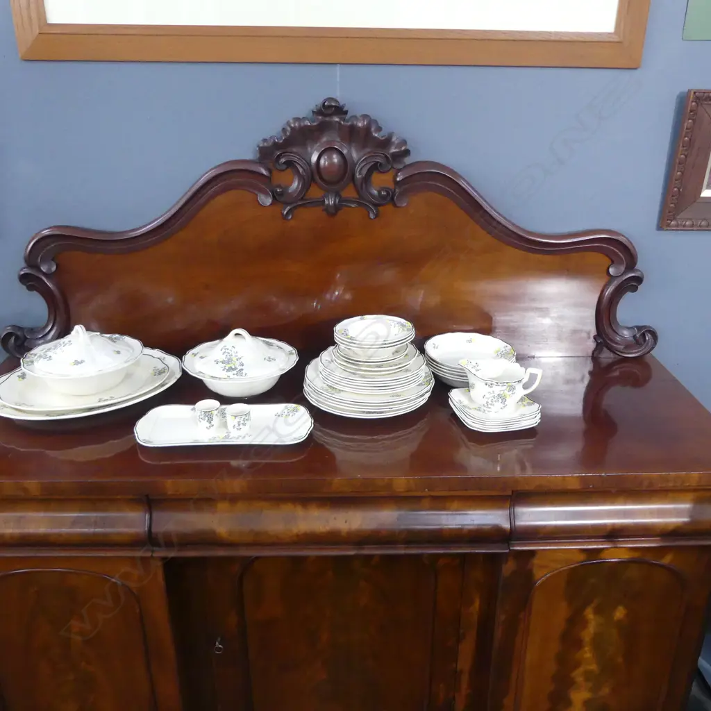 VICTORIAN MAHOGANY BREAKFRONT SIDE BOARD 1525x530x1450mm Image 1++
