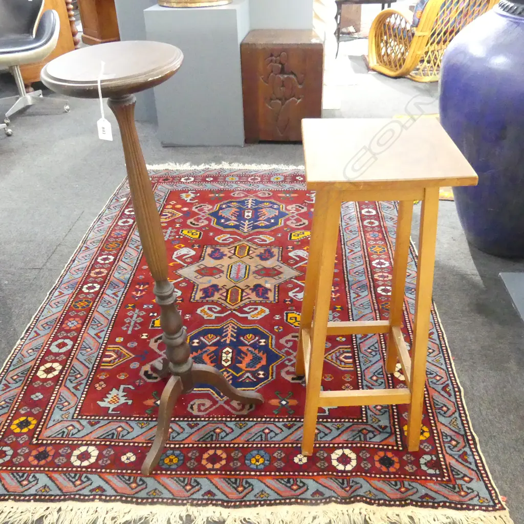 2 WOODEN PLANT STANDS, H.960mm Image 1++