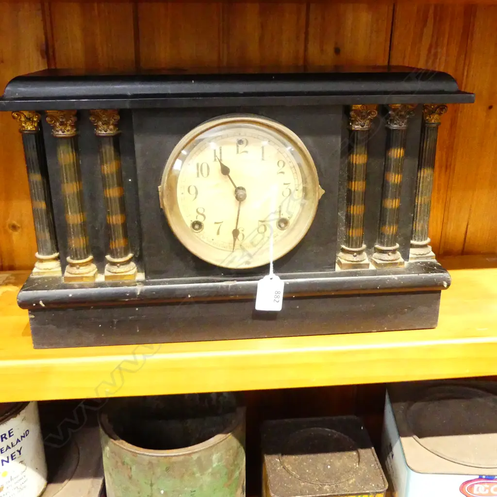 ANTIQUE AMERICAN MANTLE CLOCK W.410mm Image 1++