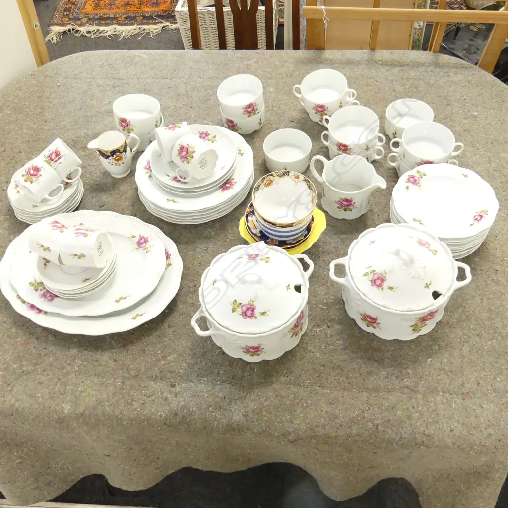 ROSENTHAL GERMAN DINNER SERVICE, ROSE PATTERN & OTHERS Image 1++