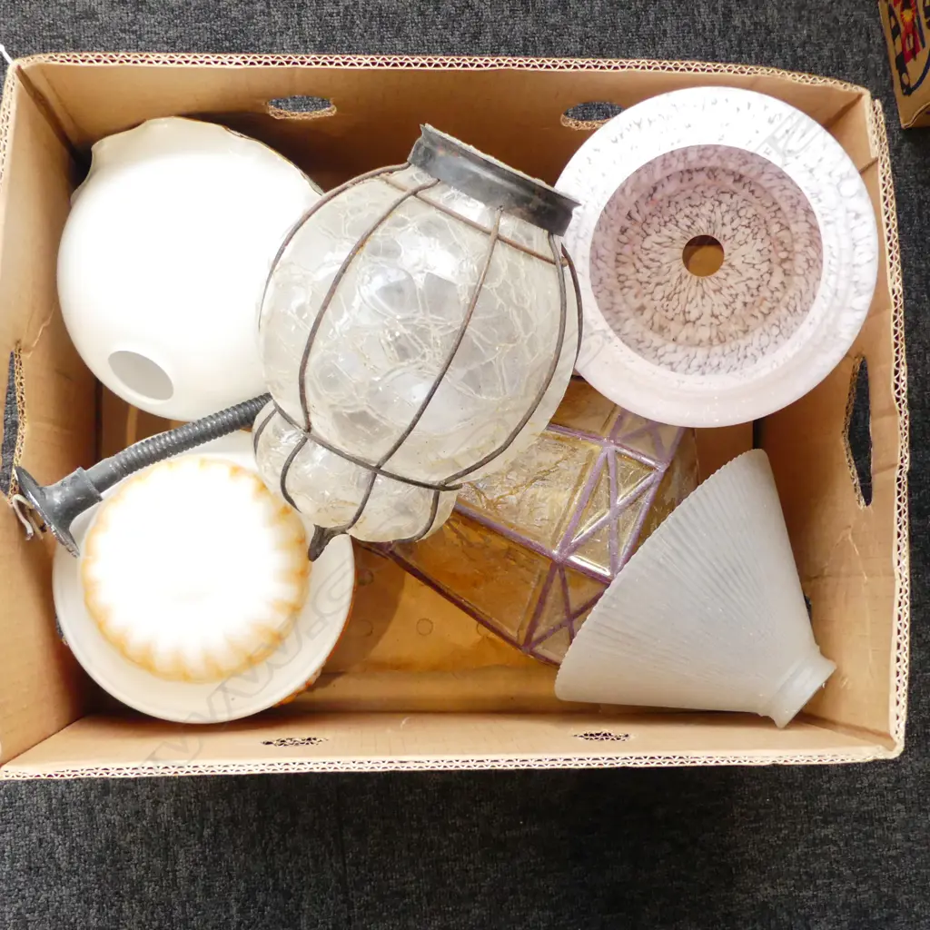 ASST. VINTAGE GLASS LIGHT SHADES Image 1++