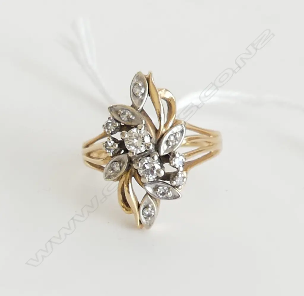 18CT FREE FORM DIAMOND RING 4.7 GRAMS... Image 1++