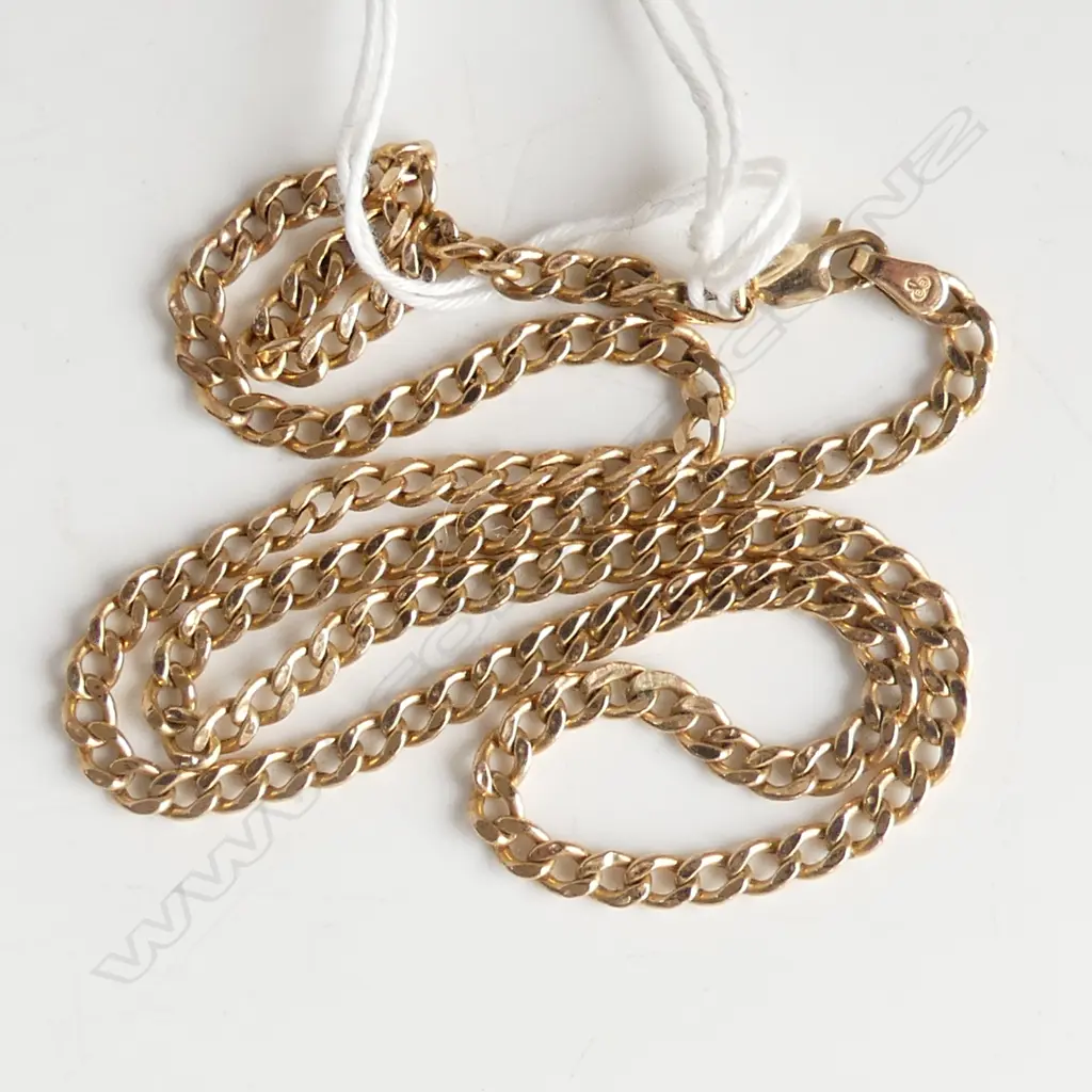 9CT GOLD CURB LINK CHAIN L. 47CM  6 GRAMS Image 1++