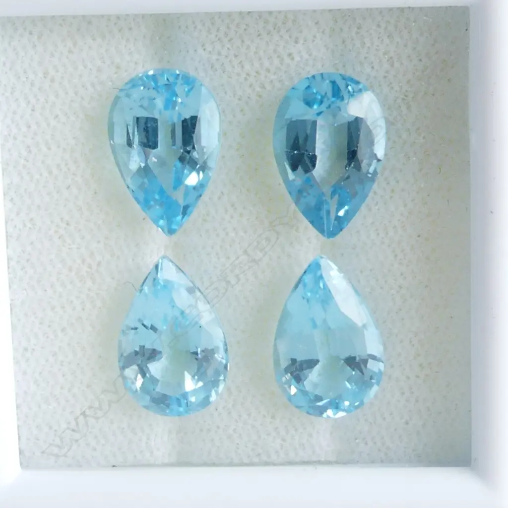 BLUE TOPAZ 12X 8 PEAR  4 = 15.41CT Image 1++