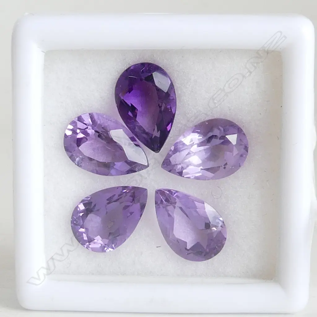 AMETHYST 12X8 PEAR 5 = 14.20CT Image 1++
