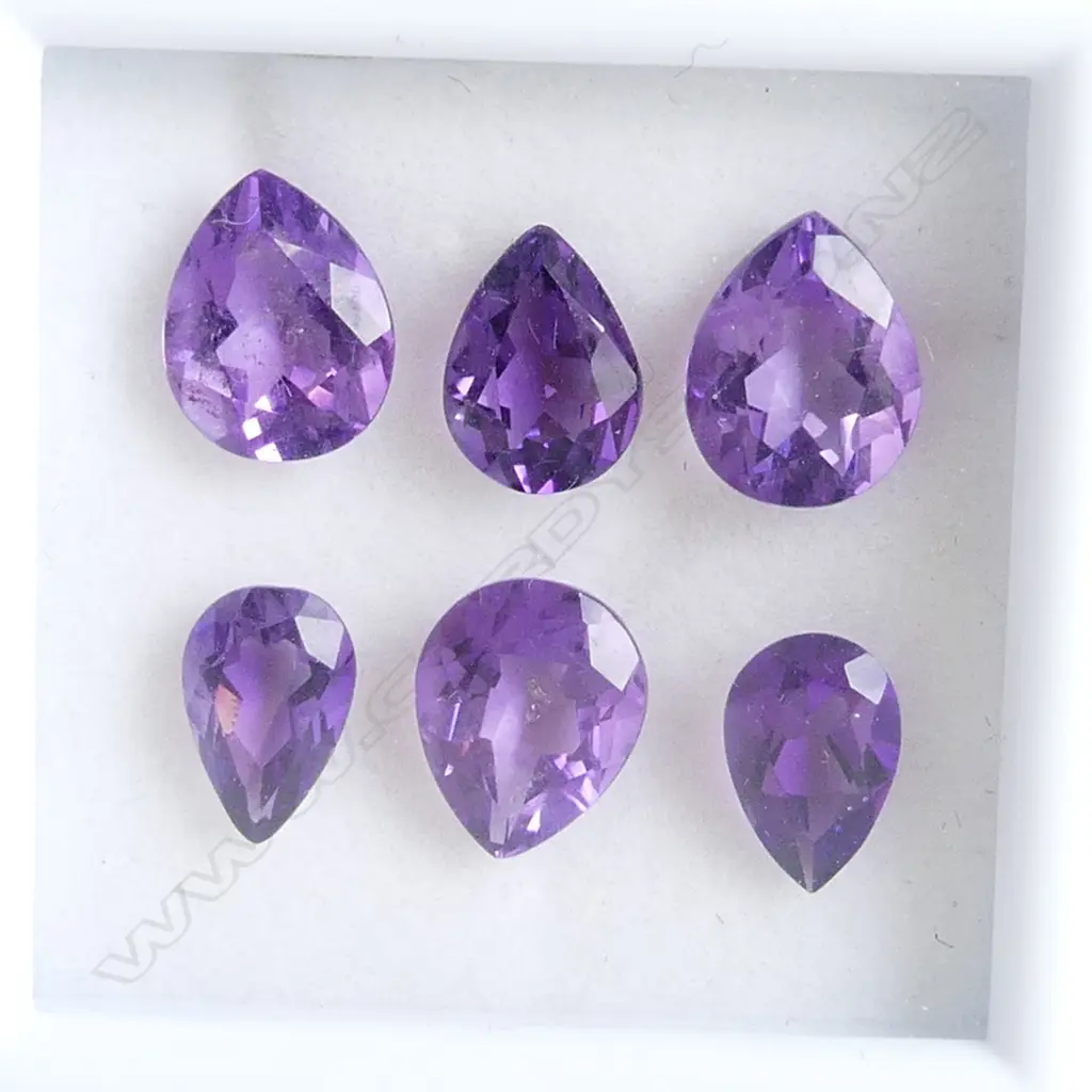 AMETHYST 10X8  & 9X6 PEAR 6 = 10.35CT Image 1++