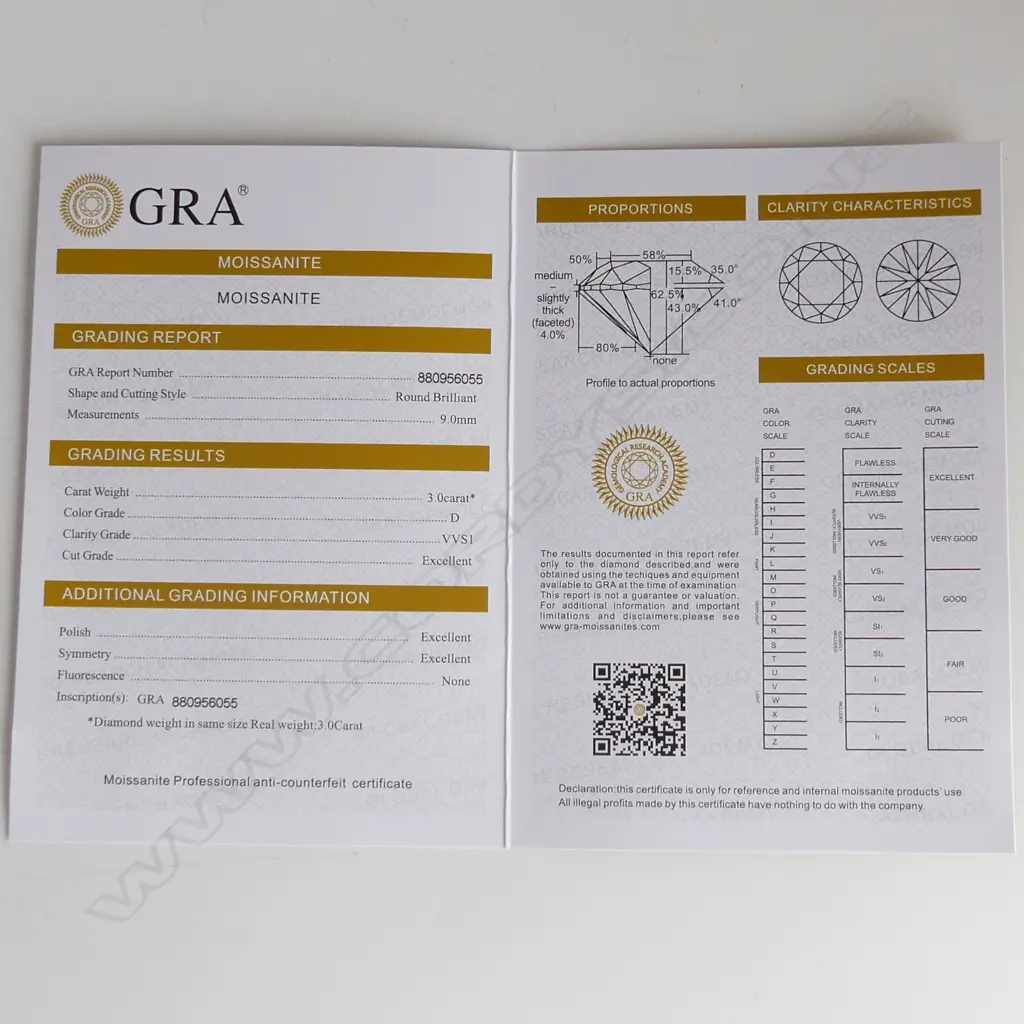 LOSE 3ct MOISSANITE, comes with GRA report Image 1++