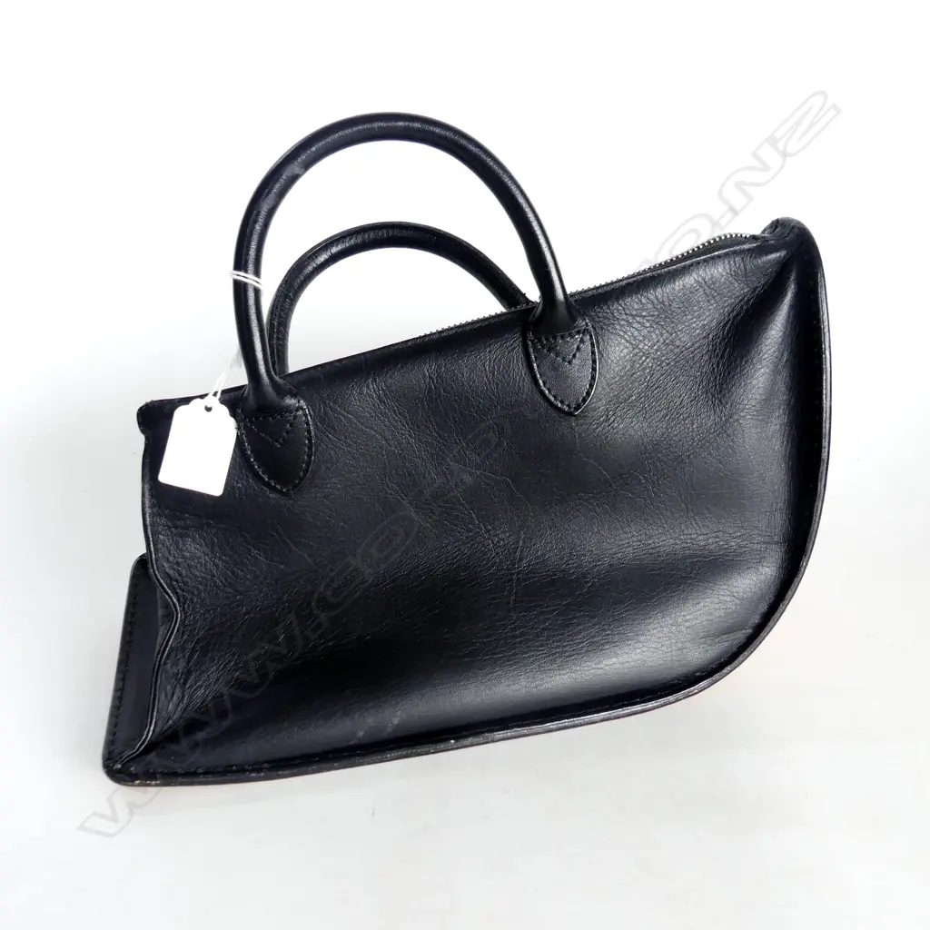 DESIGNER LEATHER HANDBAG by MASAKI MATSUSHIMA, RARE 1990s,  USED CONDITION, L.290 x 180MM Image 1++