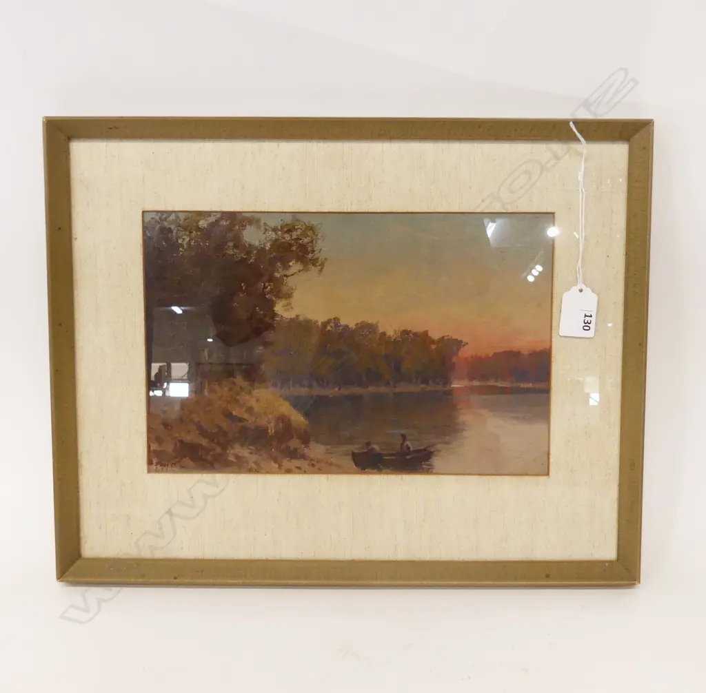 E. W. CHRISTMAS, LAKE SCENE, OIL ON BOARD 185x285mm Image 1++