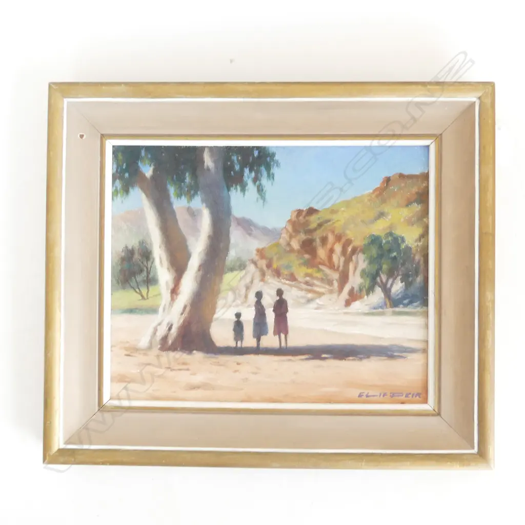 CLIF PEIR 'AT BENSTEAD CREEK, NORTHERN TERRITORY' OIL ON BOARD 215x265mm Image 1++