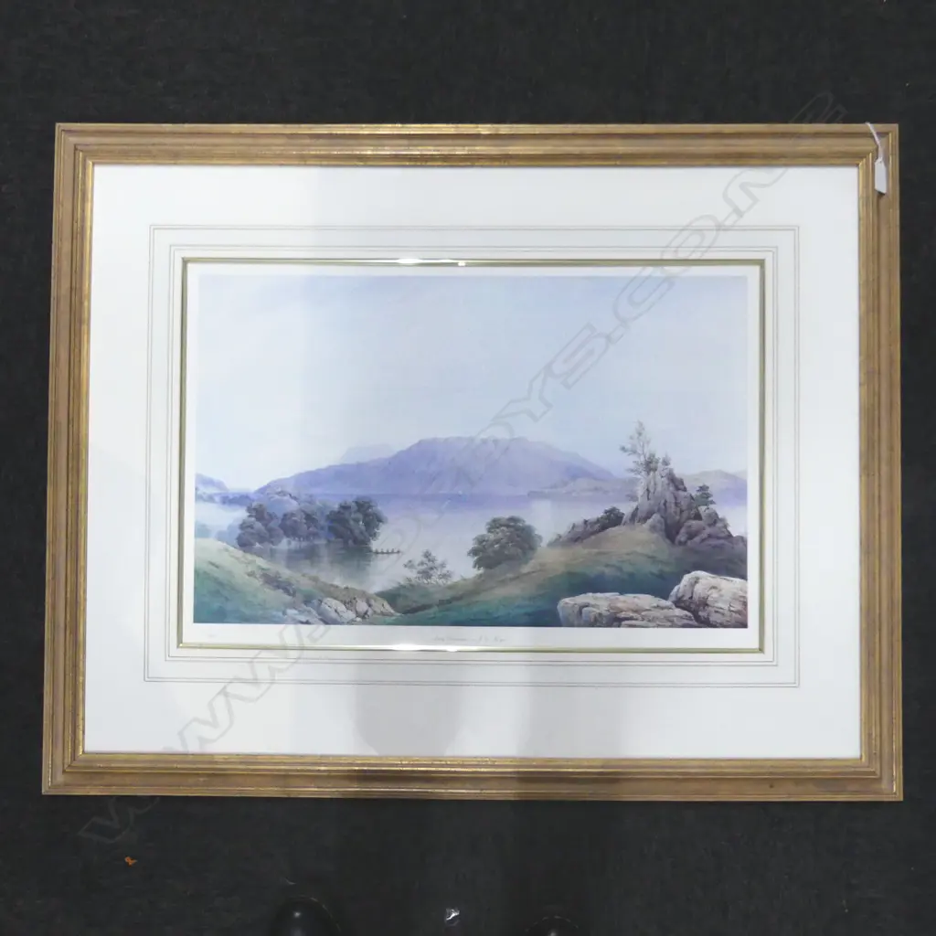 2 LARGE COLONIAL LANDSCAPE PRINTS: N. CHEVALIER, MT COOK FROM LAKE PUKAKI & J. C. HOYTE, LAKE TARAWERA 420x625mm Image 1++