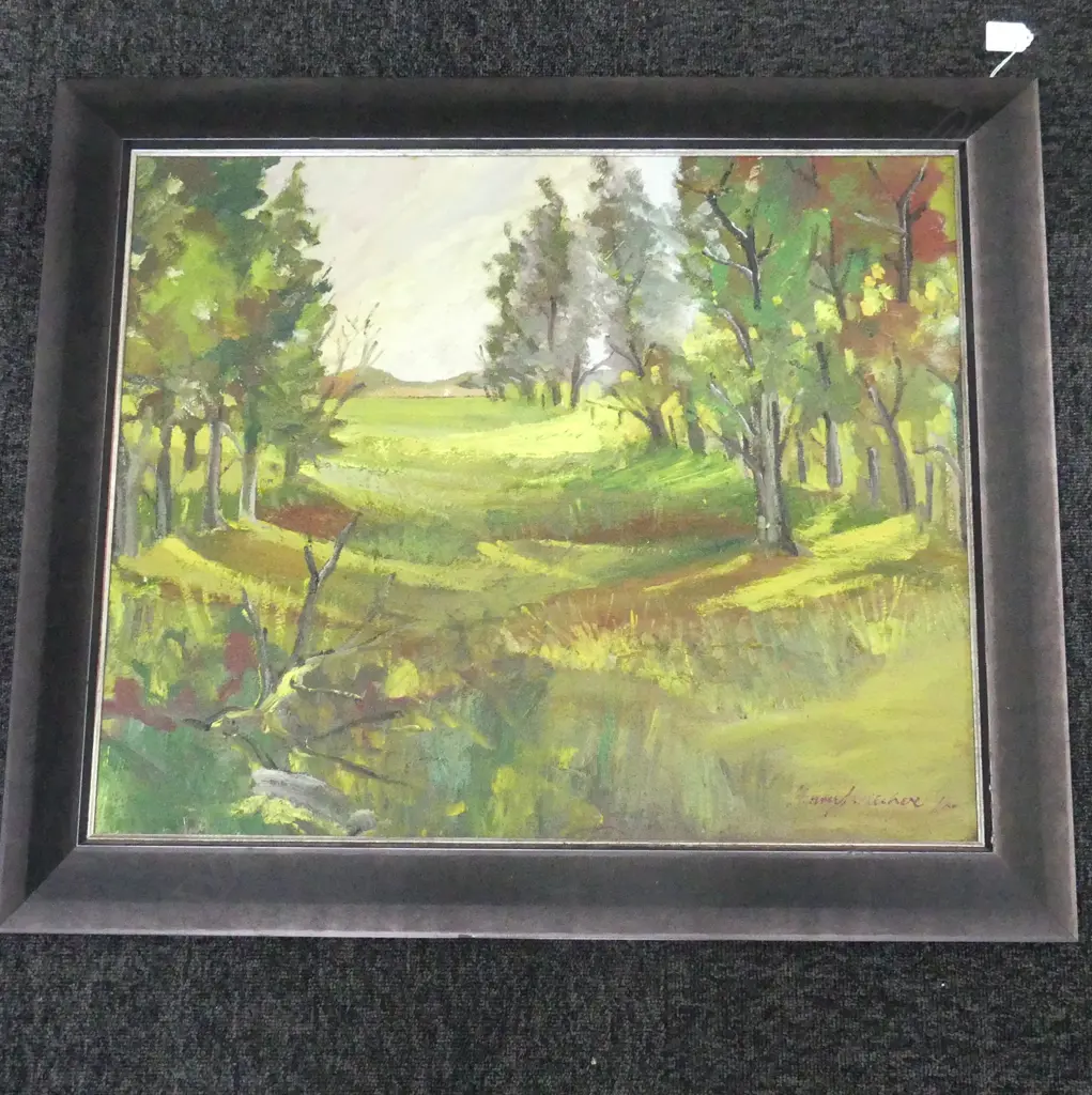 SIR HENRY KELLIHER, LANDSCAPE, OIL ON BOARD, 1972 515x630mm Image 1++
