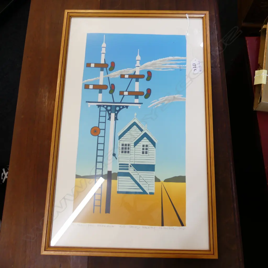 DONAL MACKAY 'NO TRAIN FOR OMARAMA' SCREENPRINT 1992 4/40 520x320mm Image 1++