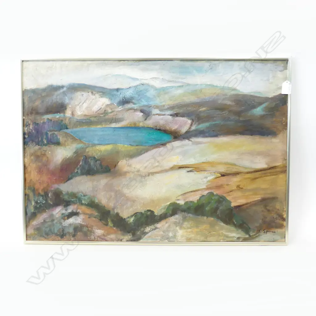 O. SPENCE, LANDSCAPE OIL ON BOARD 510x735mm Image 1++