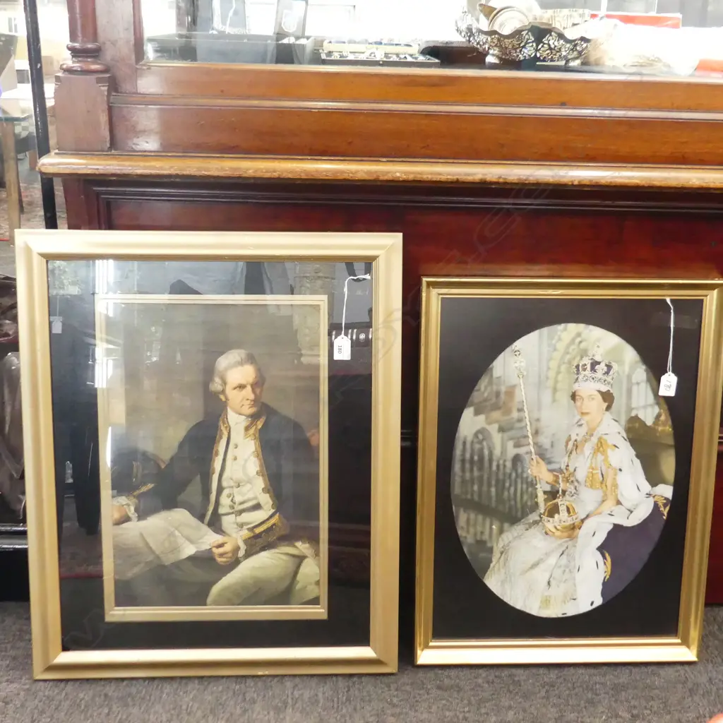 2 PRINTS; CECIL BEATON QEII 475x350mm + CAPTAIN COOK 460x310mm Image 1++
