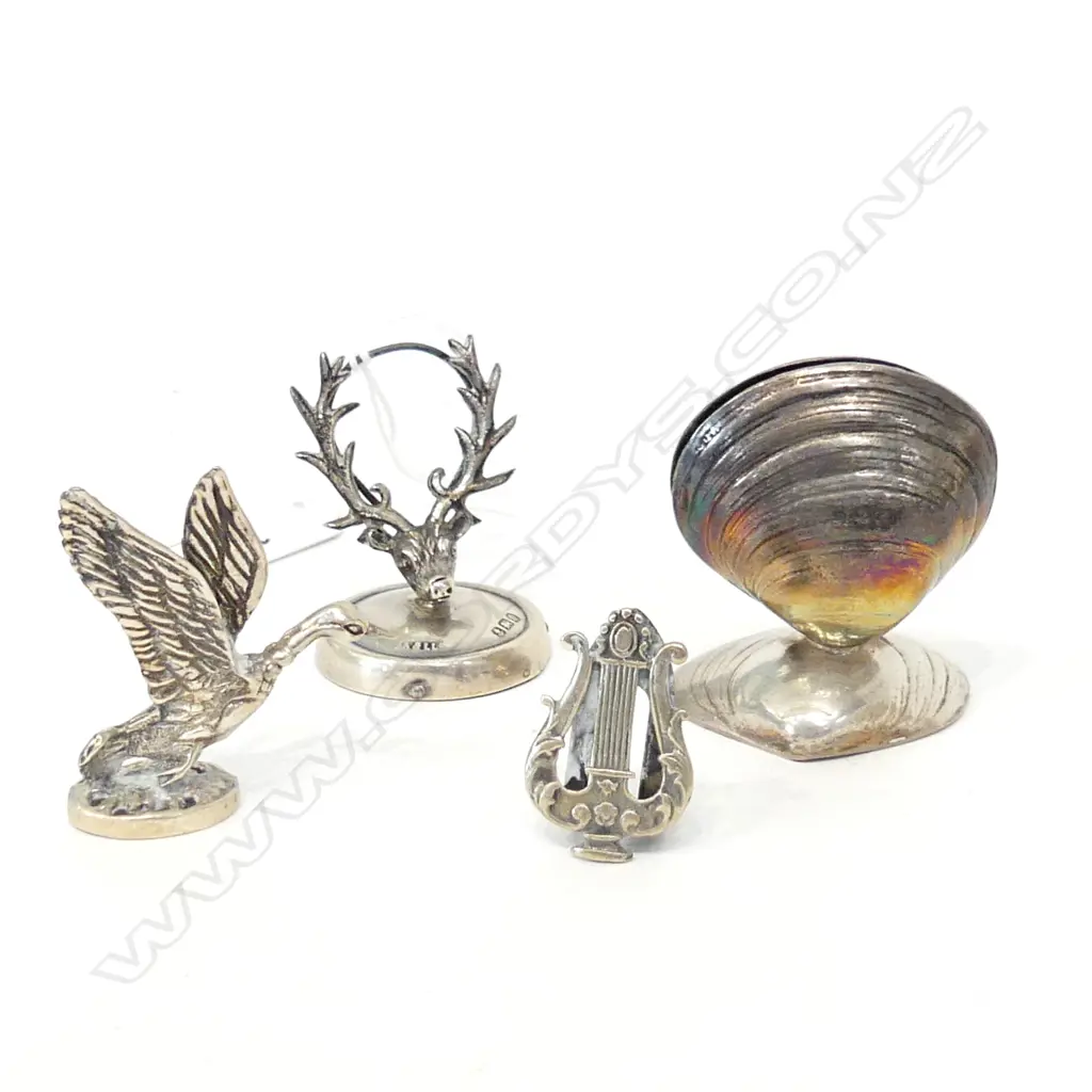 4 925 SILVER MENU HOLDERS 72 GM WEIGHTED Image 1++