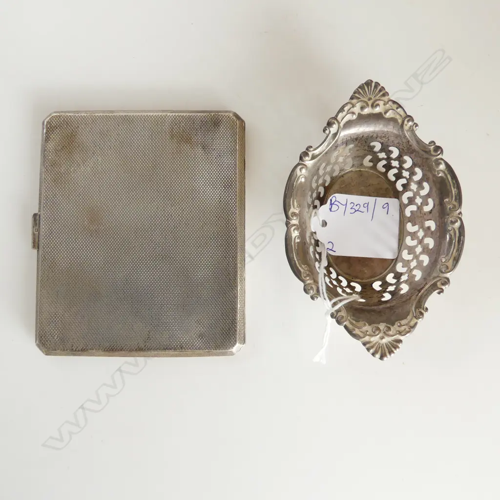 STG SILVER CIGARETTE CASE B'HAM 1920, STG DISH 143 GR Image 1++