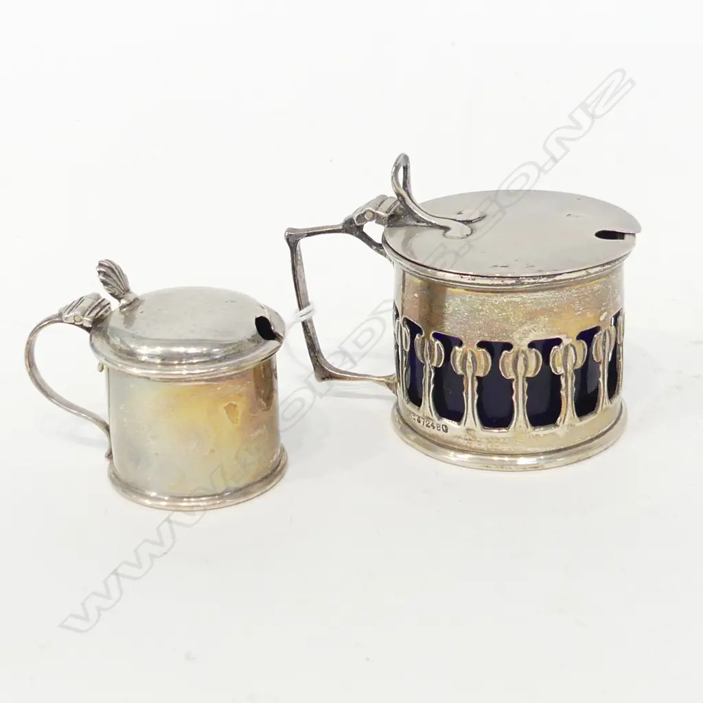 2 STG SILVER CONDIMENT POTS 99.5 GM Image 1++