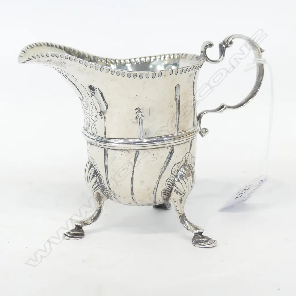 ANTIQUE STG SILVER CREAM JUG, MARKS WORN 154 GR Image 1++