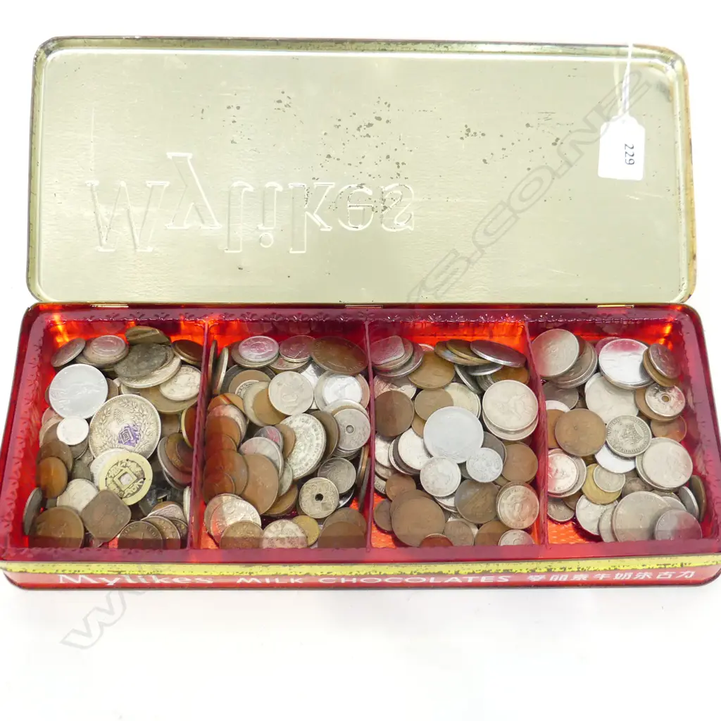TIN ASST. WORLD COINS INCL. EARLY 20thC CHINESE YUAN SHIKAI SILVER DOLLAR ETC Image 1++