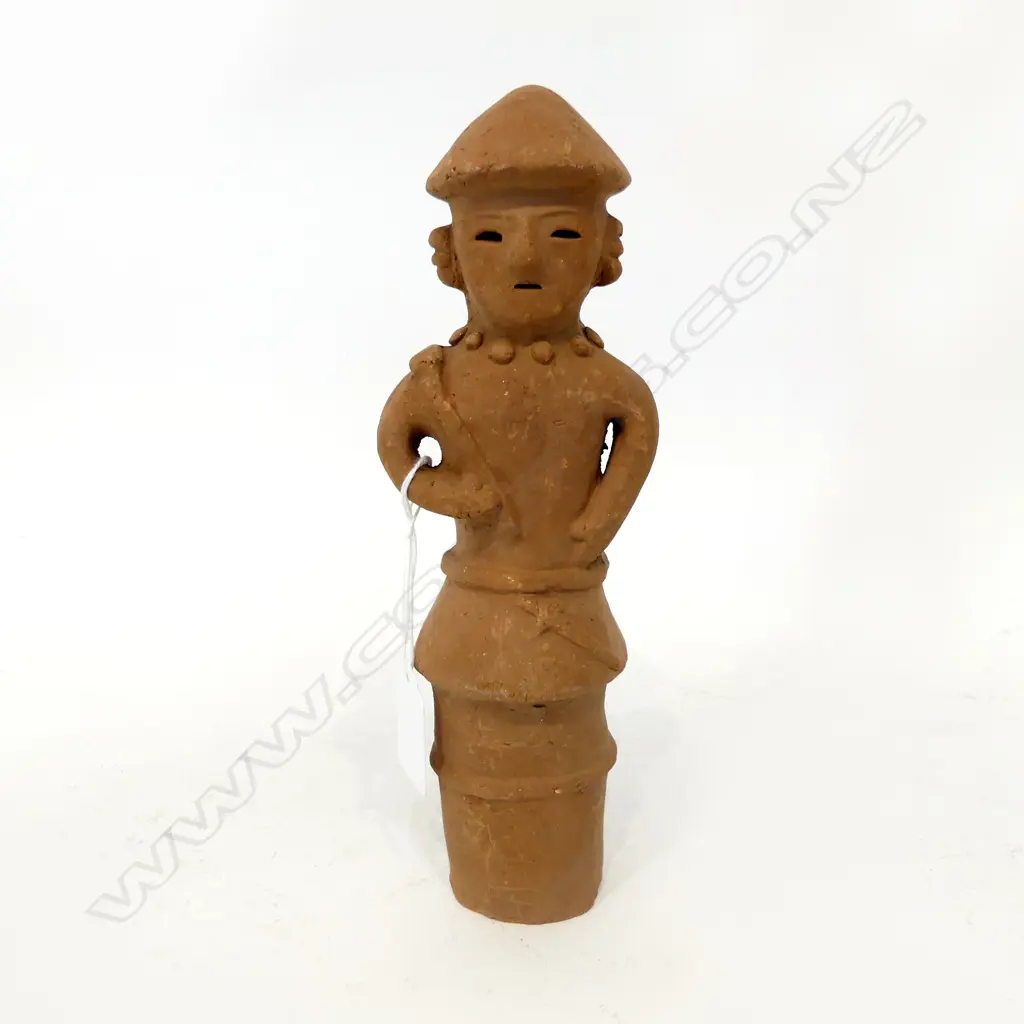 VINTAGE JAPANESE HANIWA TERRACOTTA CLAY FIGURE, USED IN BURIAL RITUALS, H.230mm Image 1++
