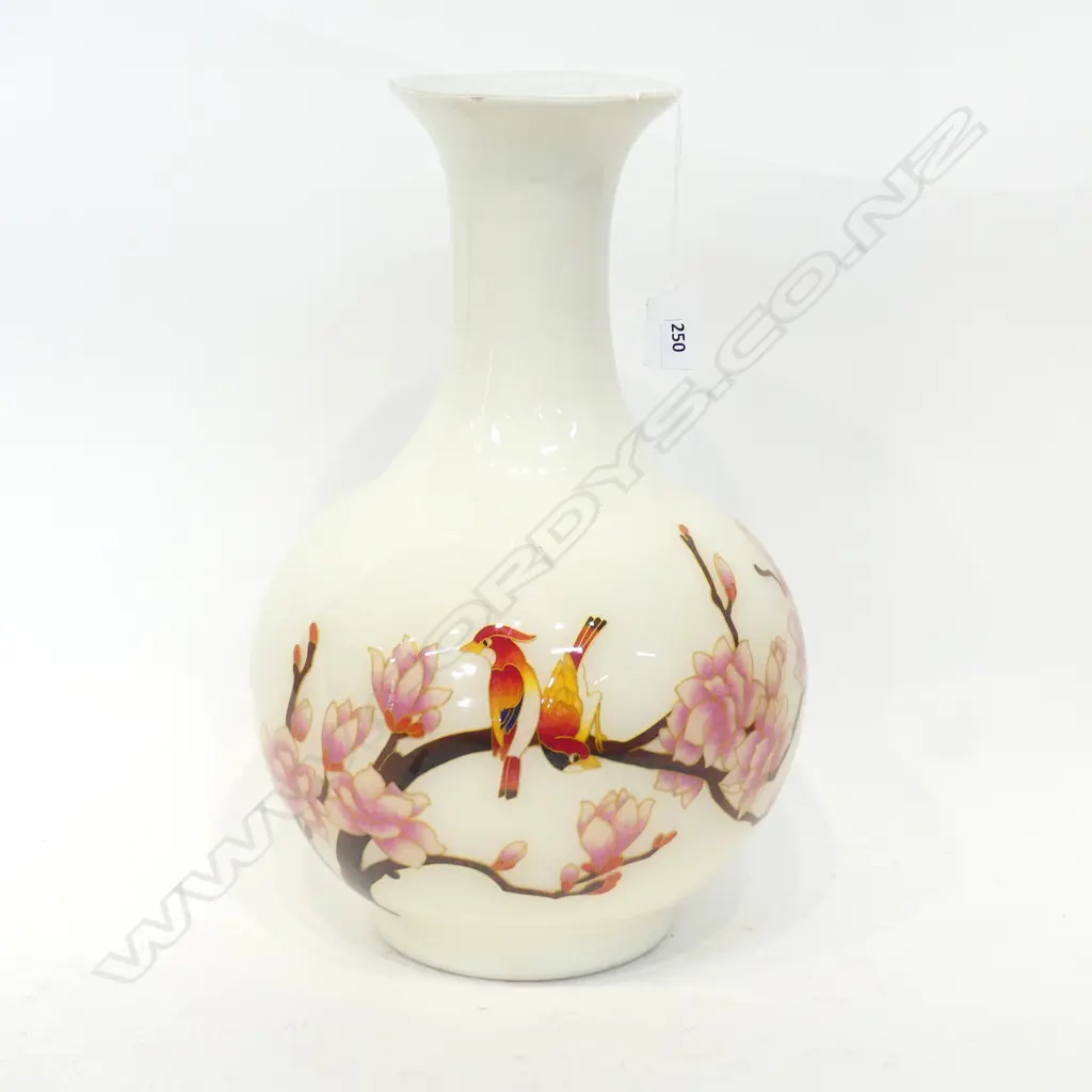 LARGE CONTEMPORARY CHINESE CERAMIC CLOISONNE FLOOR VASE H 390 MM Image 1++