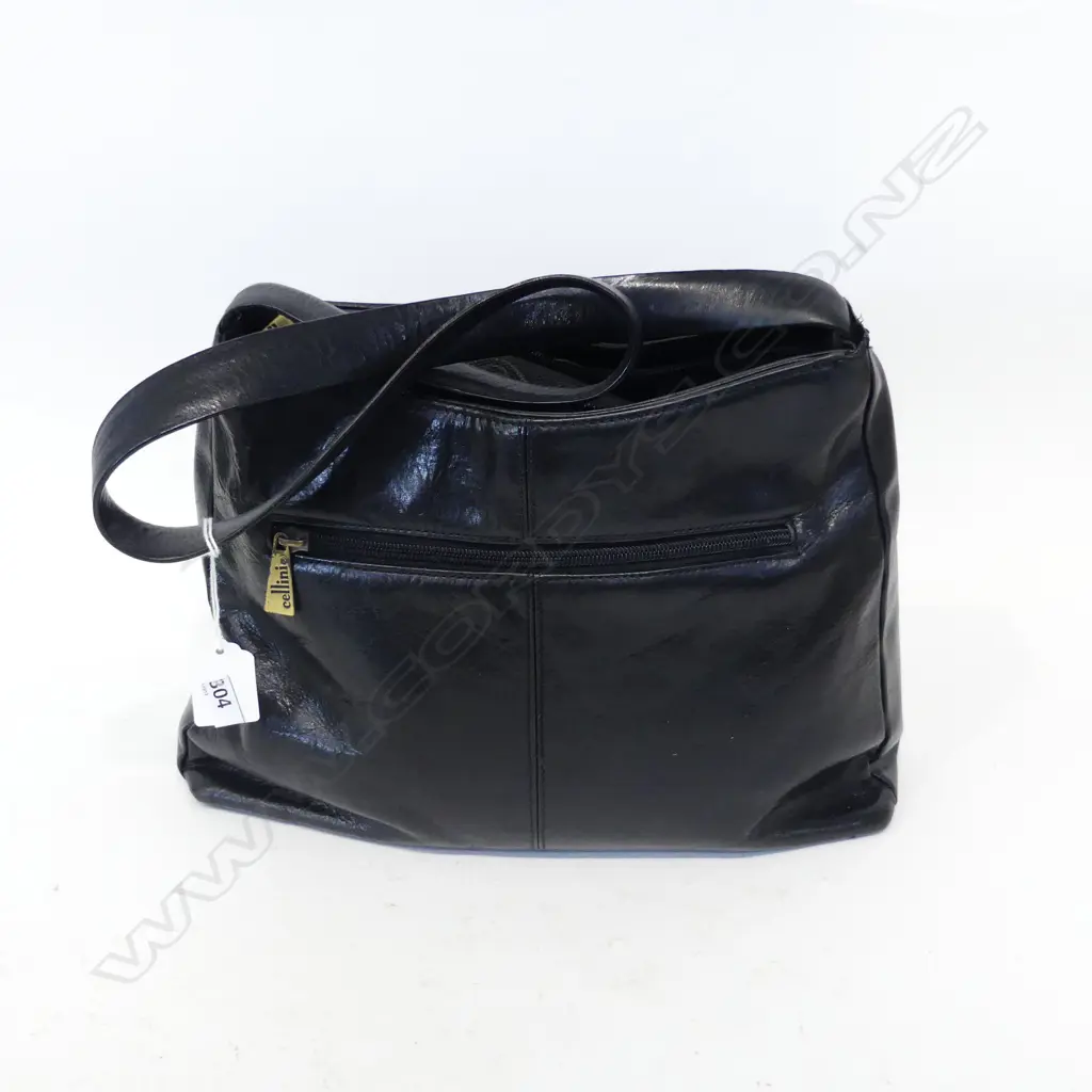 CELLINI BLACK LEATHER SHOULDER BAG 23 X32 MM Image 1++