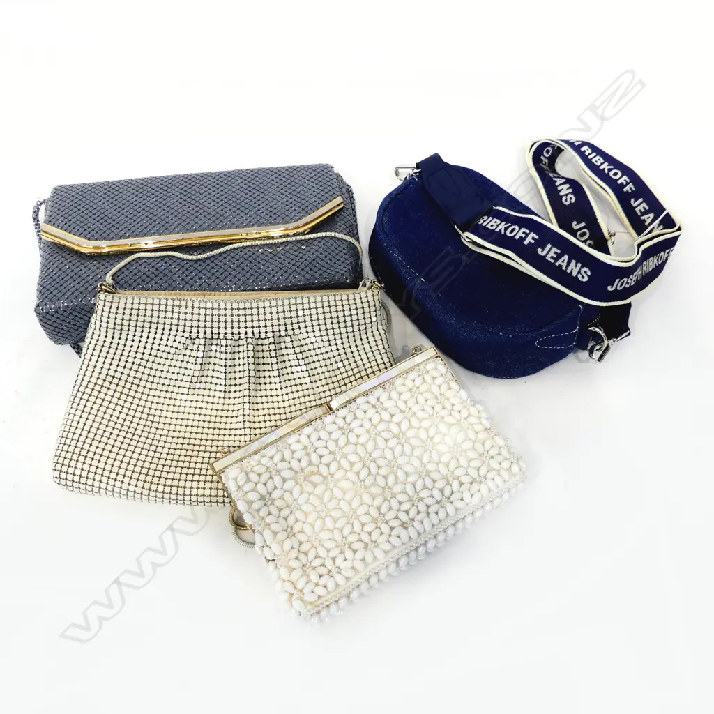 2 MESH EVENING SHOULDER BAGS/1 WHITE 1 JOSEPH RIBKOFF Image 1++