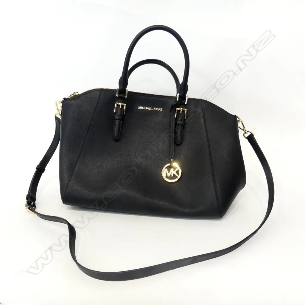 MICHAEL KORS BLACK HANDBAG W.380mm Image 1++