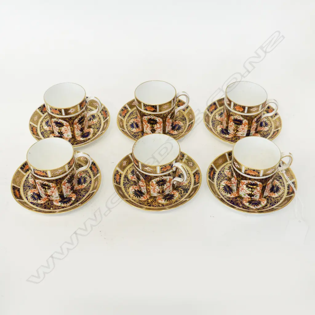 6 CROWN DERBY DEMITASSE CUPS & SAUCERS 115mm dia Image 1++