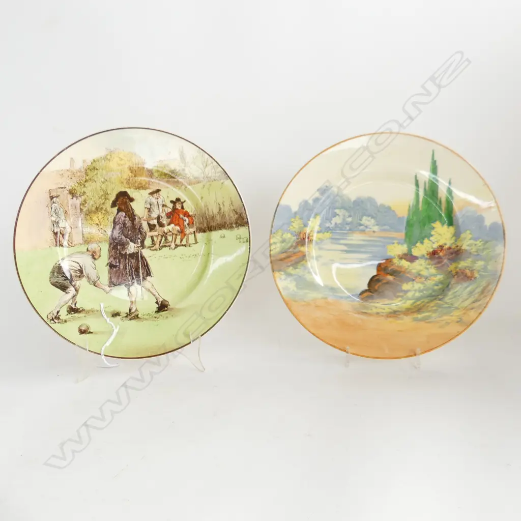 2 DOULTON PLATES, WOODLEY DALE 265mm dia & SIR ROGER DE COVERLEY 265mm dia Image 1++
