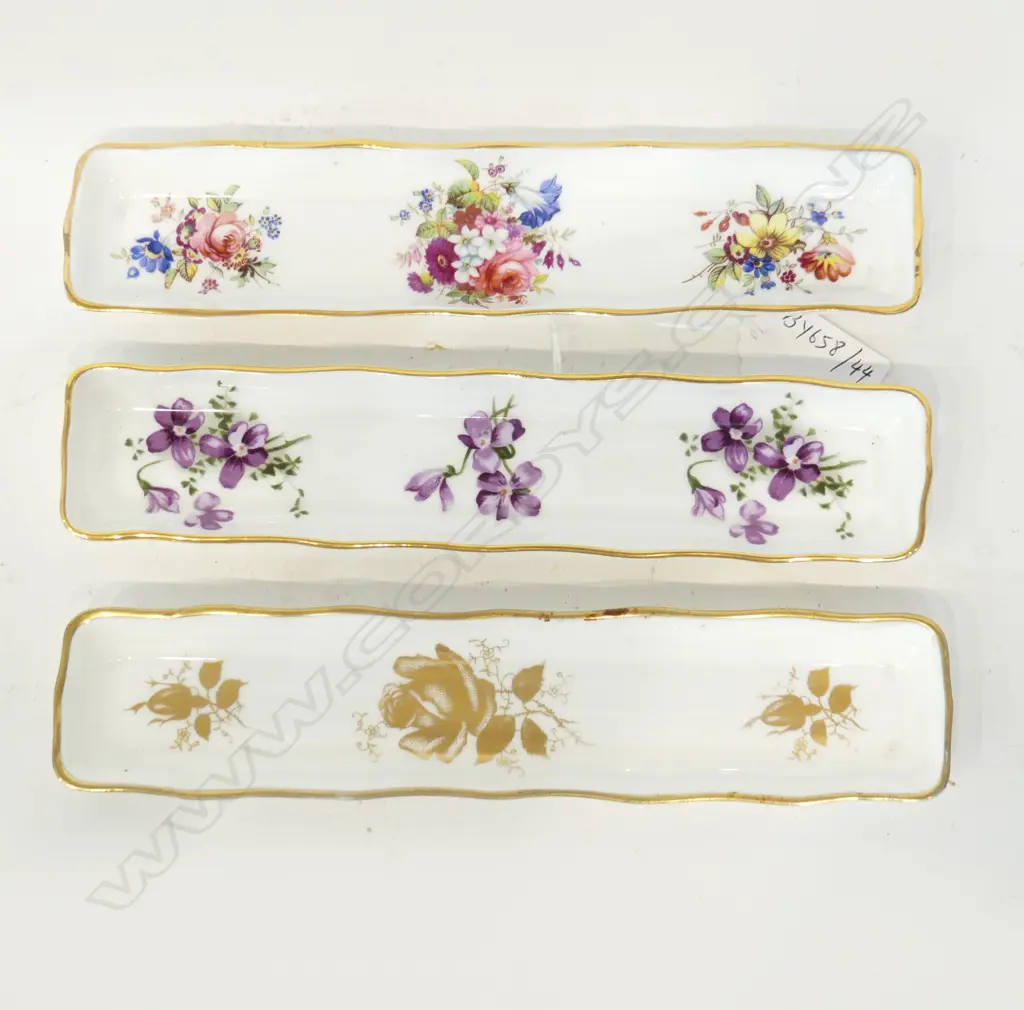 THREE PORCELAIN LONG DISHES HAMMERSLEY & SPODE, L.210mm Image 1++