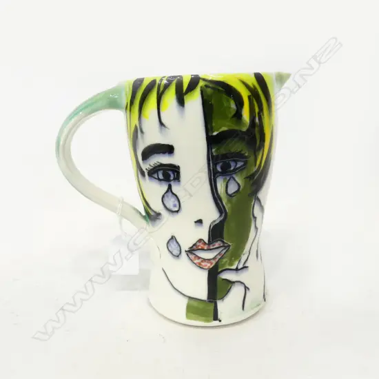 ANDE BARRETT-HEGAN STUDIO POTTERY JUG H.180mm