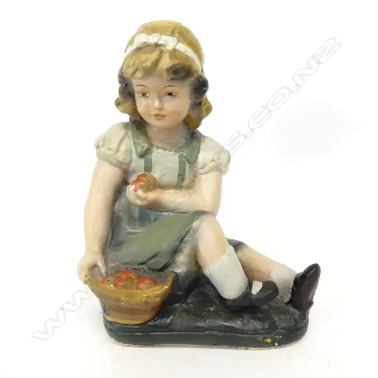 OLD PLASTER FIGURE OF A YOUNG GIRL H 310 MM