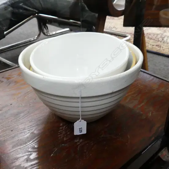 3 MIXING BOWLS - HAIRLINES / CRAZING 270mm dia