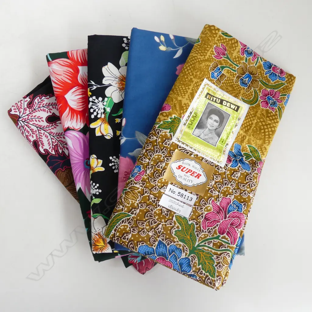 5 NEW INDONESIAN BATIK COTTON SARONGS 1000 X 1700MM Image 1++