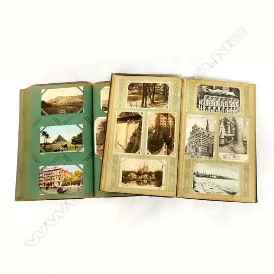 LARGE FOLDERS FULL OF ANTIQUE POSTCARDS EUROPE, NEW ZEALAND & AUSTRALIA 