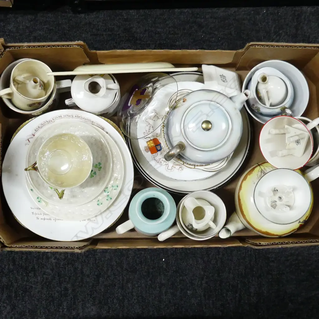 BOX LOT ASST. CHINA; ROYALS, BELLEEK ETC Image 1++