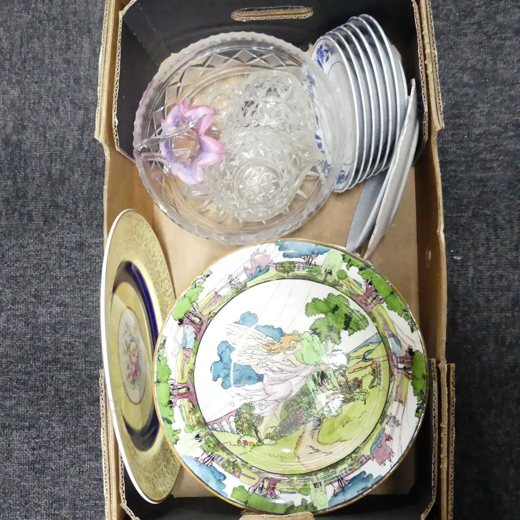ASST CHINA PLATES, CRYSTAL, PRESSED GLASS Image 1++