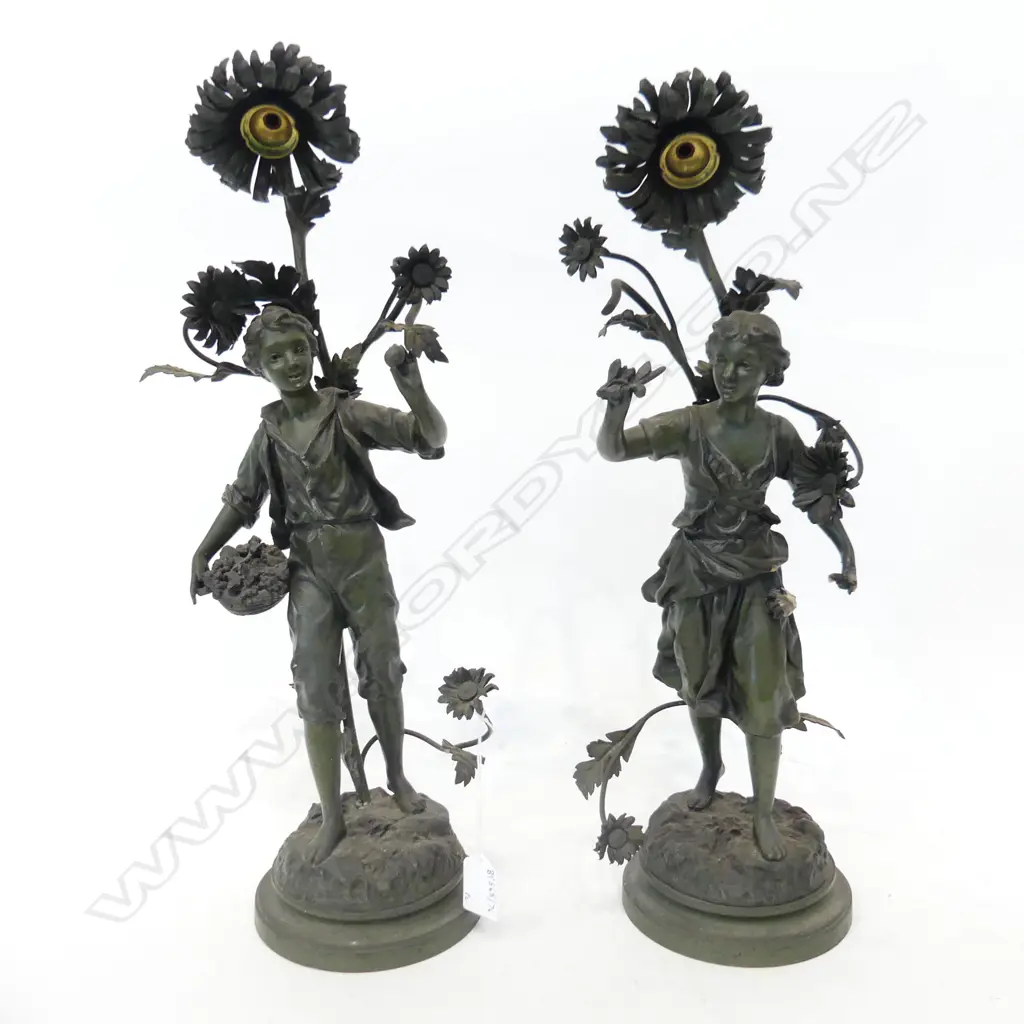 PR FRENCH BRONZED FIGURAL LAMP BASES H480MM Image 1++