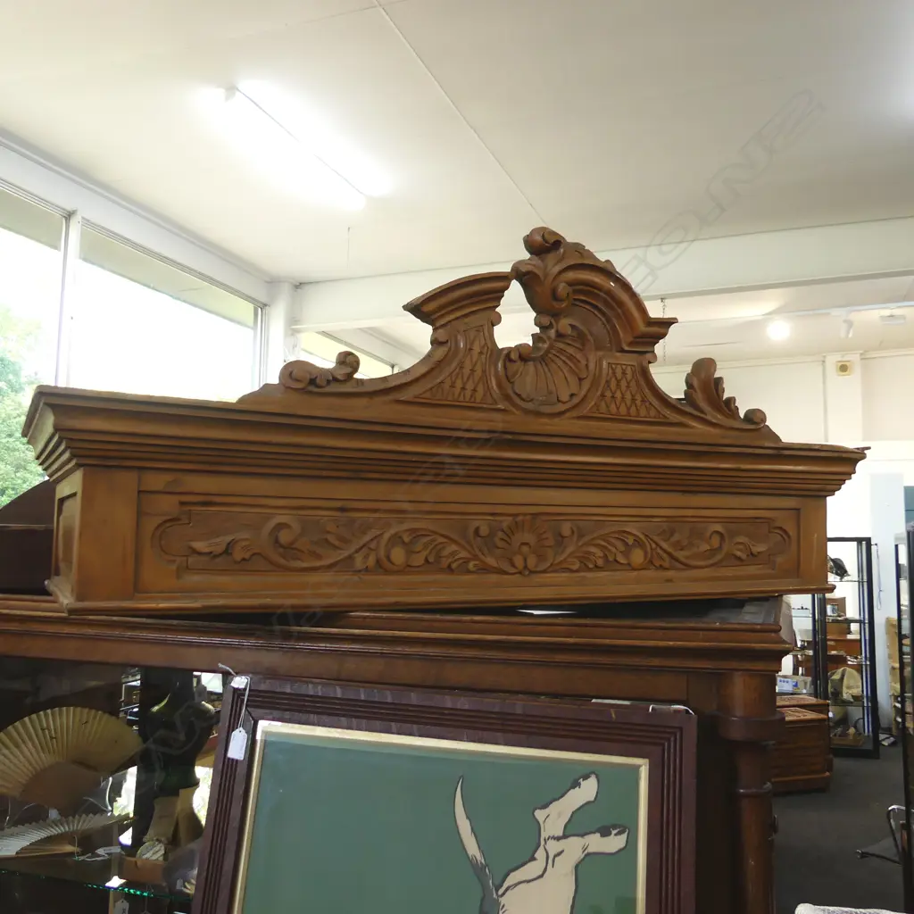 2 WOODEN PEDIMENTS / PELMETS W.1260mm Image 1++