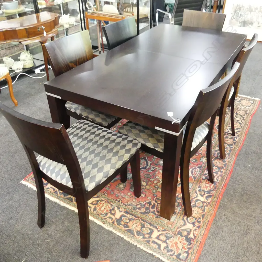 CONTEMPORARY DINING TABLE 1600x850x730mm + 6 CHAIRS Image 1++