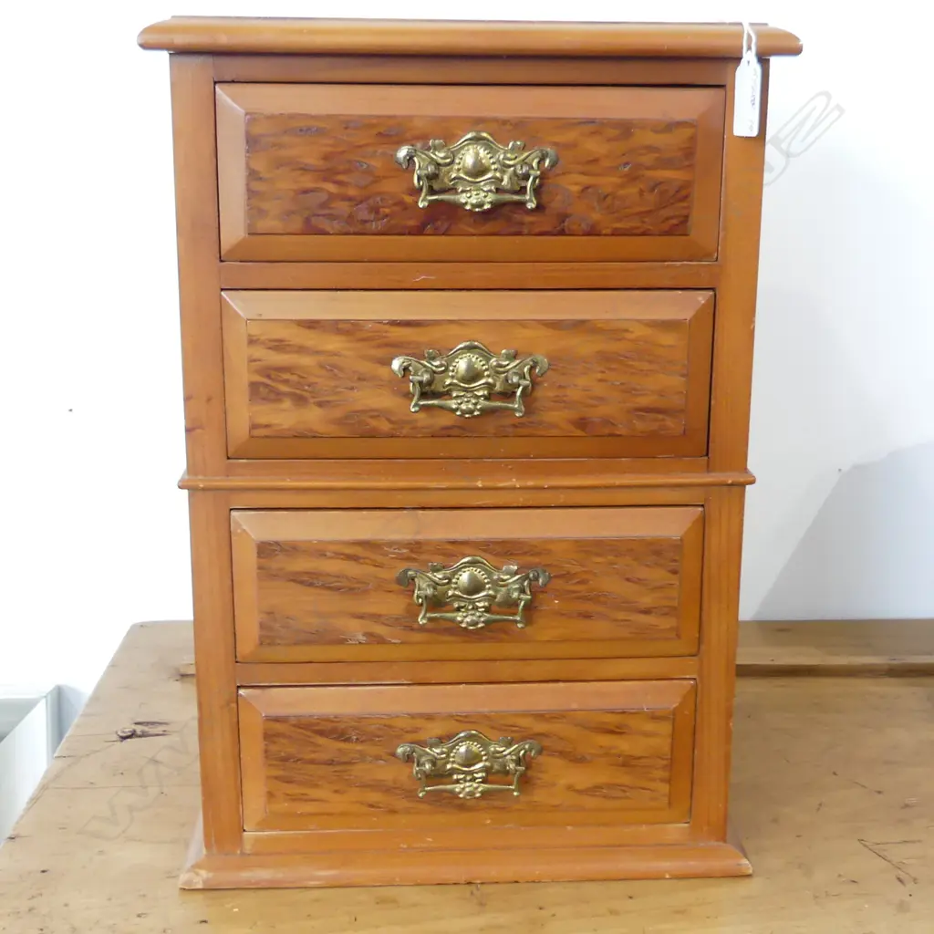 COLONIAL BURR KAURI SMALL CHEST 4 DRAWERS H.430mm Image 1++