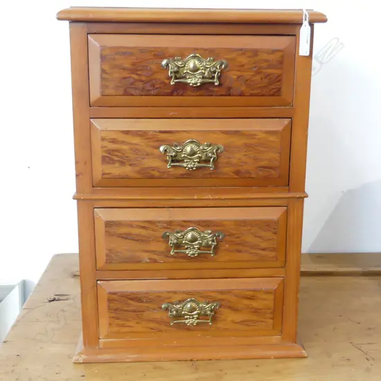 COLONIAL BURR KAURI SMALL CHEST 4 DRAWERS H.430mm