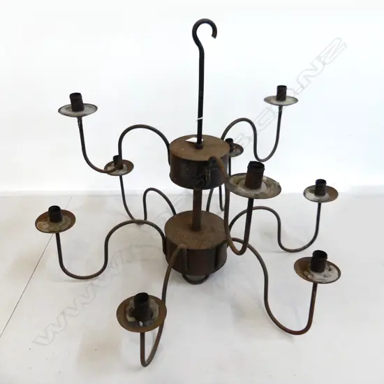 English hand-forged iron candelabra