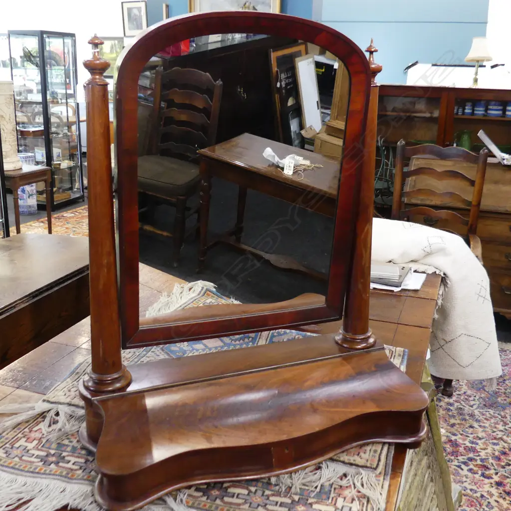 VICTORIAN MAHOGANY TOILET MIRROR H.850mm Image 1++