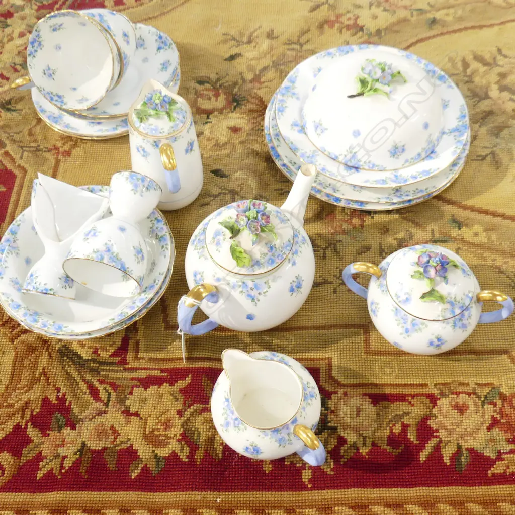 16 PCE ANTIQUE STAFFORDSHIRE PART TEA SERVICE one item a/f Image 1++